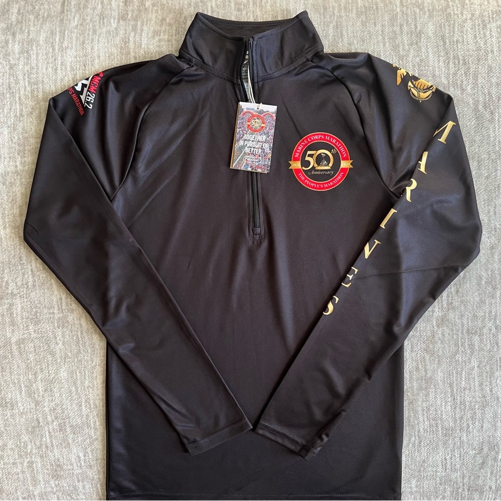 NWT Marine Corp Marathon 50th 1/4 Zip